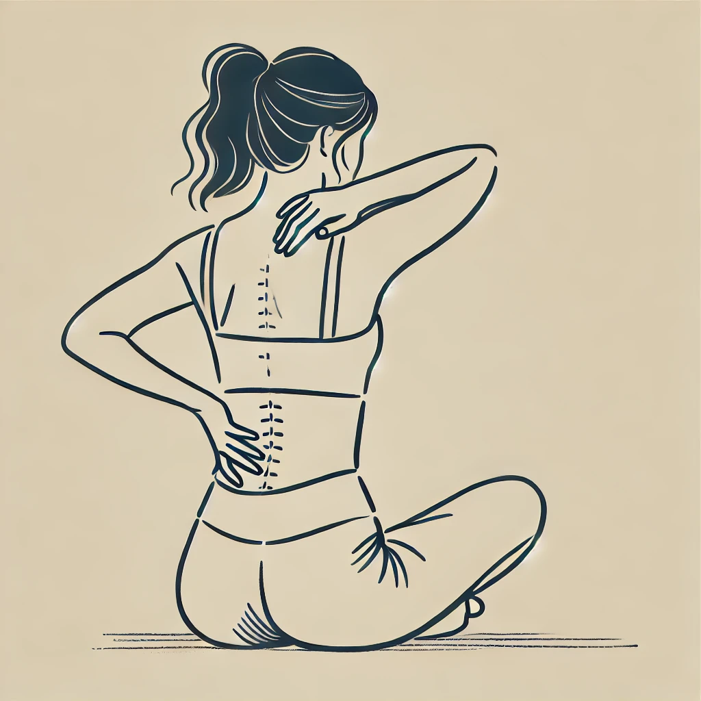 Eine Person im Mountain-Climber-Übungshaltung mit dynamischer Linienführung, die Bewegung und Kraft zeigt, vor einem strukturierten Hintergrund.